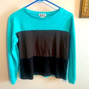 5/$15! G.W. Sport teal grey long sleeve top